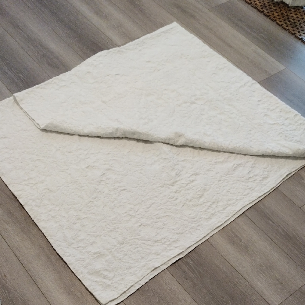 Elegant White Textured Coverlet